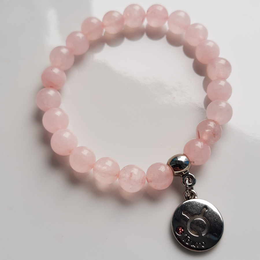 P373 - Pulseira do Signo Touro Pedra Quartzo Rosa (3) P373 - Pulseira do Signo Touro Pedra Quartzo Rosa