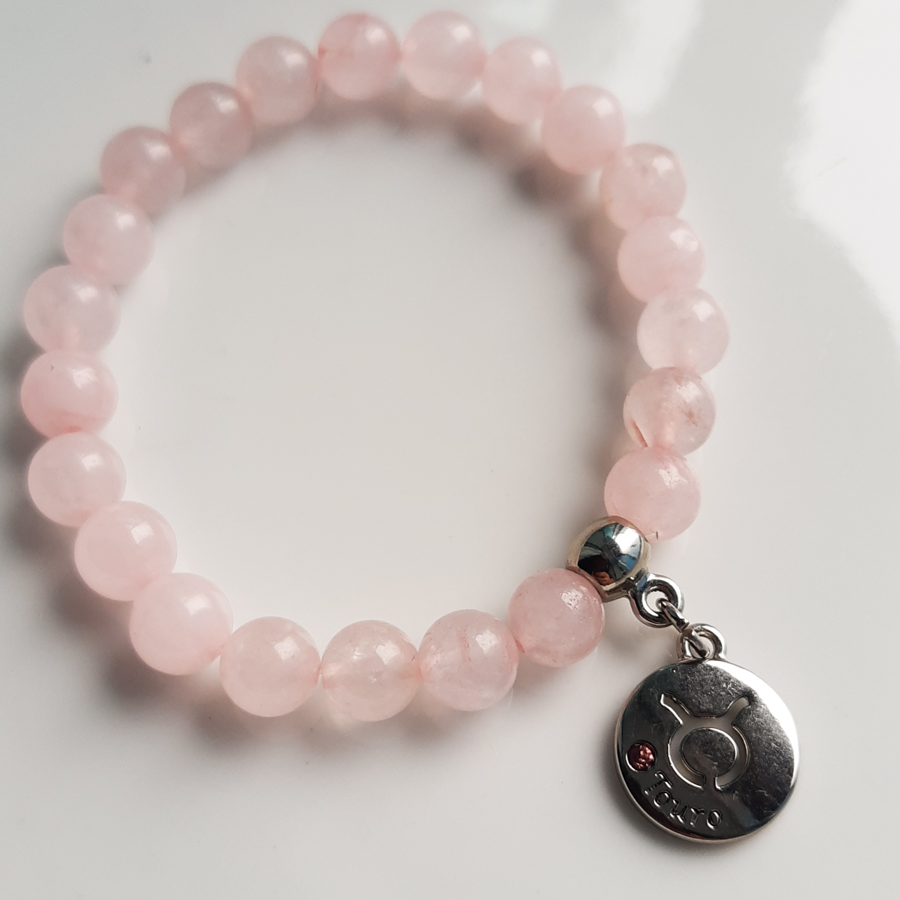P373 - Pulseira do Signo Touro Pedra Quartzo Rosa (5) P373 - Pulseira do Signo Touro Pedra Quartzo Rosa