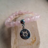 P373 - Pulseira do Signo Touro Pedra Quartzo Rosa