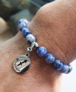 P380 - Pulseira do Signo Sagitário Pedra Sodalita