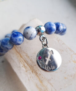 P380 - Pulseira do Signo Sagitário Pedra Sodalita