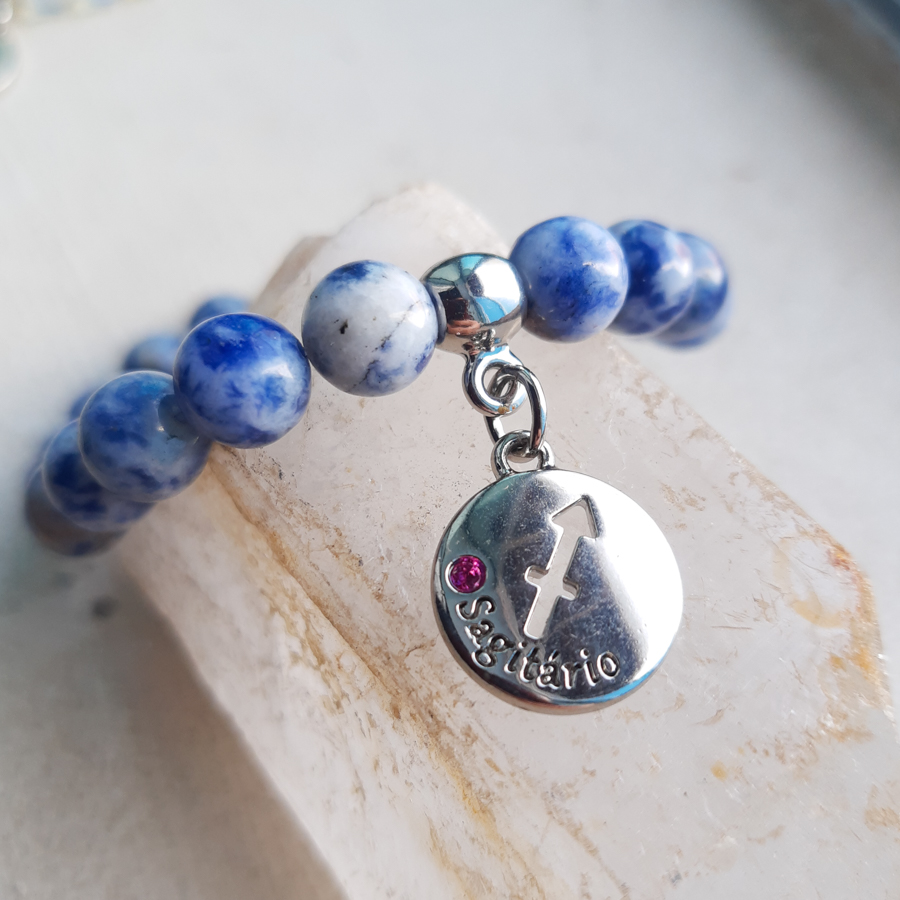 P380 - Pulseira do Signo Sagitário Pedra Sodalita (3) P380 - Pulseira do Signo Sagitário Pedra Sodalita
