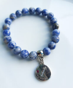 P380 - Pulseira do Signo Sagitário Pedra Sodalita