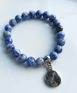 P380 - Pulseira do Signo Sagitário Pedra Sodalita