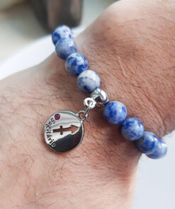 P380 - Pulseira do Signo Sagitário Pedra Sodalita