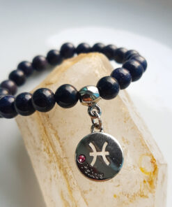 P382 - Pulseira Signo Peixes Pedra da Estrela