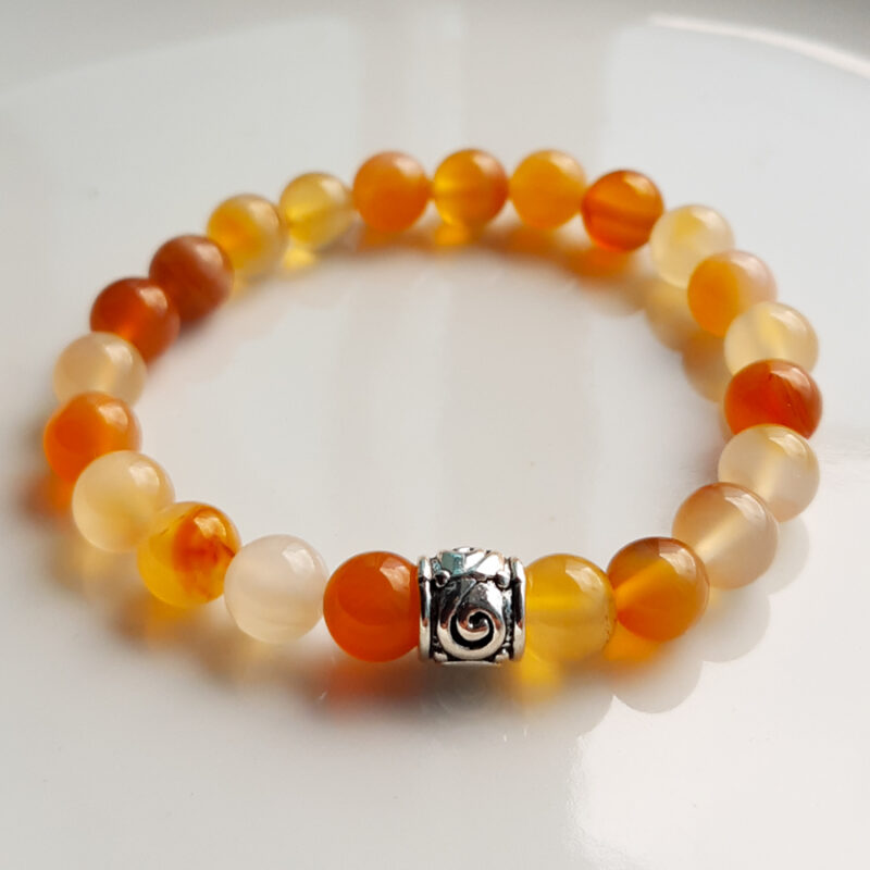 P386 - Pulseira de Pedra Ágata de Fogo