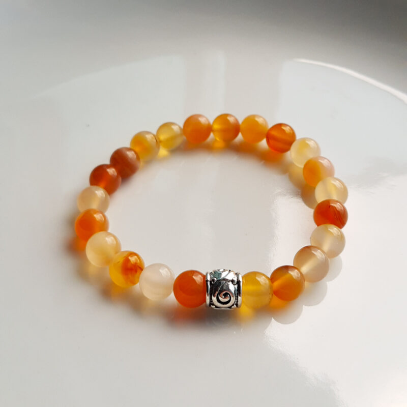 P386 - Pulseira de Pedra Ágata de Fogo