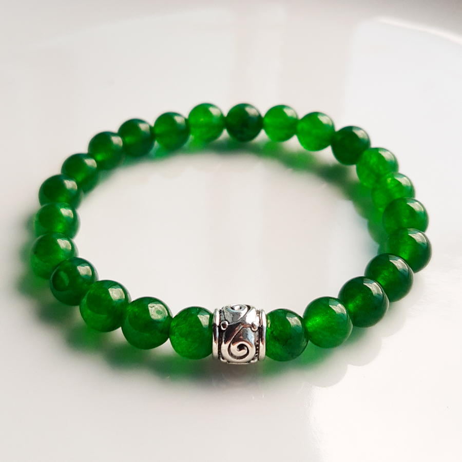 P387 - Pulseira de Pedra Jade Verde (10) P387 - Pulseira de Pedra Jade Verde