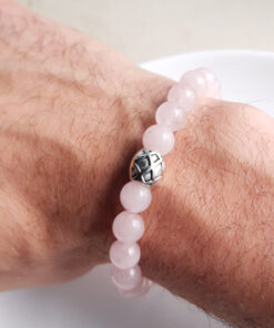 P389 - Pulseira de Pedra Quartzo Rosa