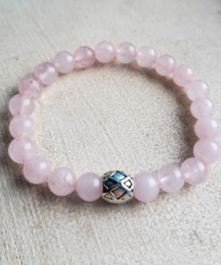 P389 - Pulseira de Pedra Quartzo Rosa