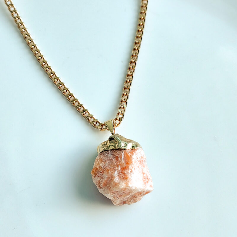 C197 - Colar Pedra Calcita Laranja