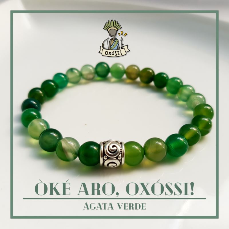 Oxóssi Pedra Ágata Verde