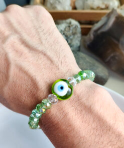 P392 - Pulseira Quebra Zica - Olho Grego Verde