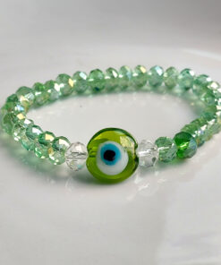 P392 - Pulseira Quebra Zica - Olho Grego Verde