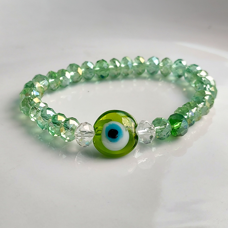 P392 - Pulseira Quebra Zica - Olho Grego Verde (4) P392 - Pulseira Quebra Zica - Olho Grego Verde