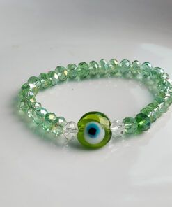 P392 - Pulseira Quebra Zica - Olho Grego Verde