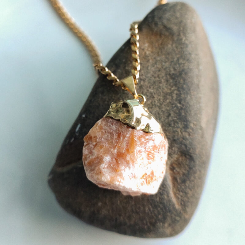 C197 - Colar Pedra Calcita Laranja