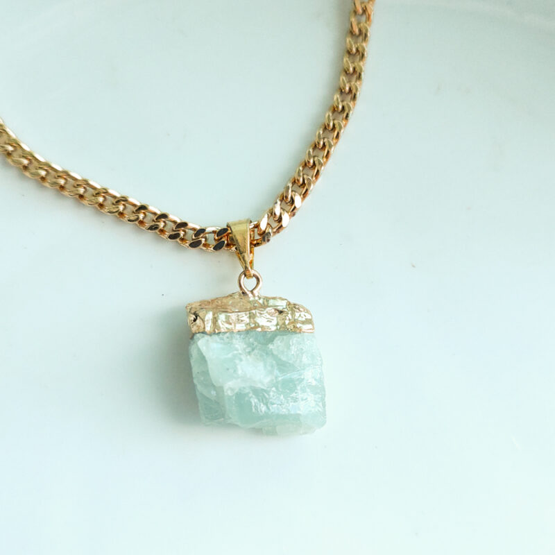 C198 - Colar Pedra Água Marinha