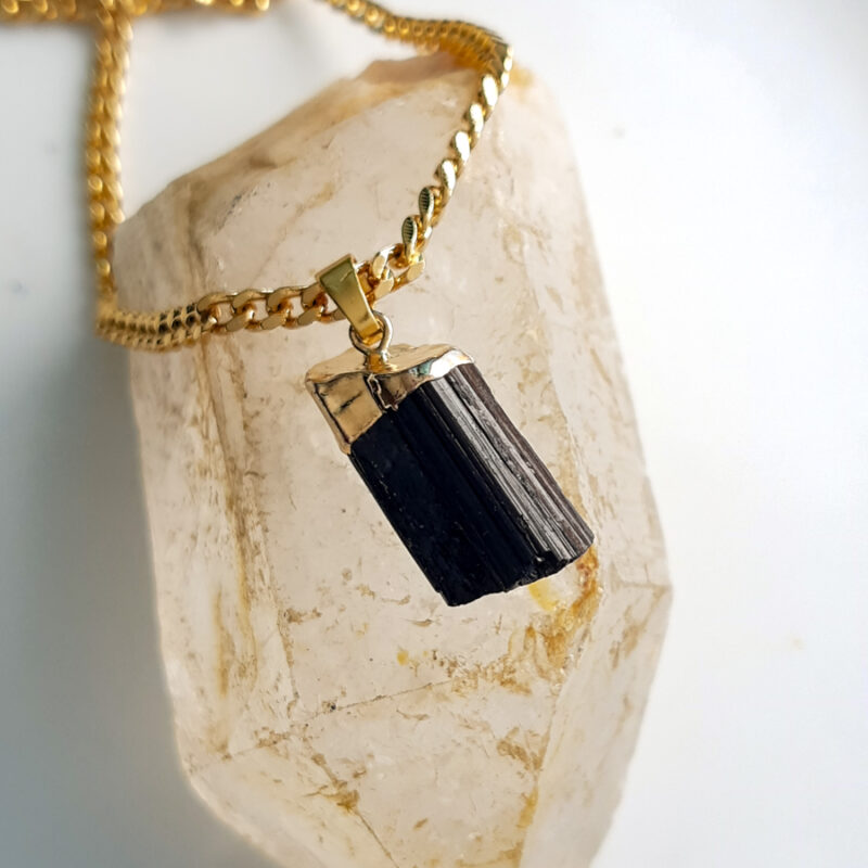 C205 - Colar Pedra Turmalina NegraC205 - Colar Pedra Turmalina Negra