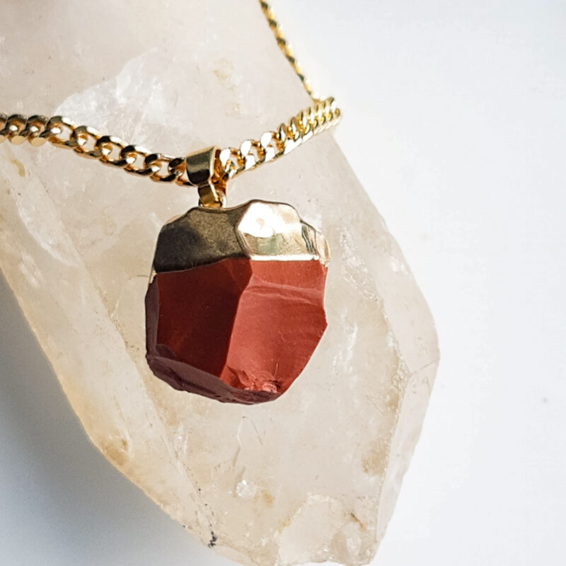 C200 - Colar de Pedra Jaspe Vermelha