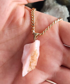 C204 - Colar Pedra Opala Rosa