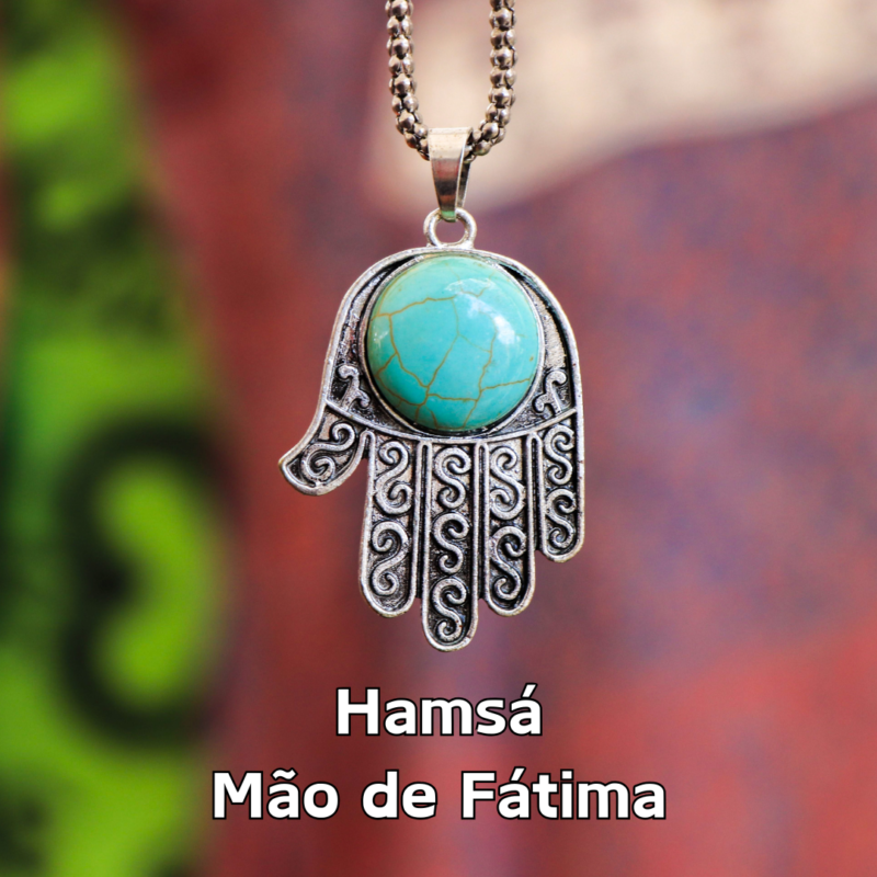 Hamsá Mão de Fátima colar