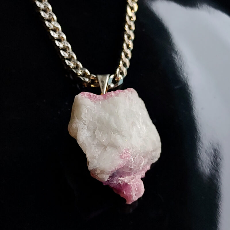 C210 - Colar de Pedra Turmalina Rosa