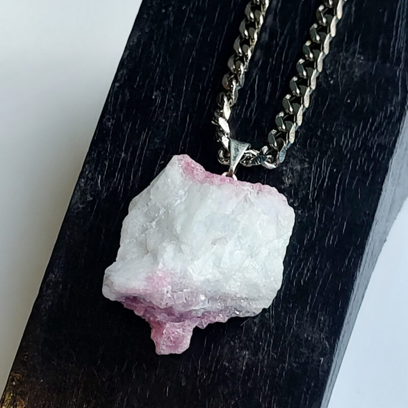 C210 - Colar de Pedra Turmalina Rosa