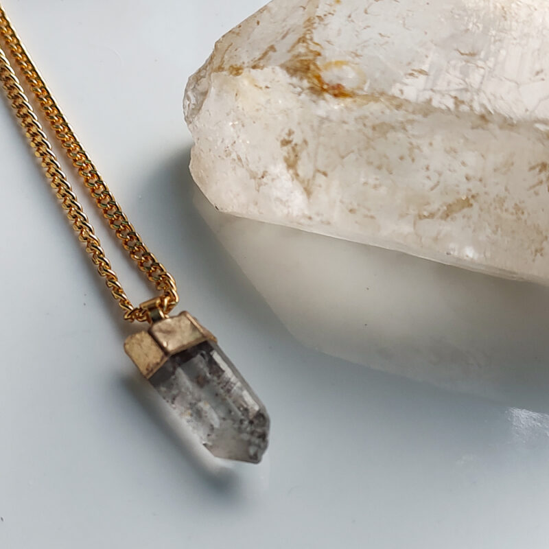 C212 - Colar Quartzo Transparente