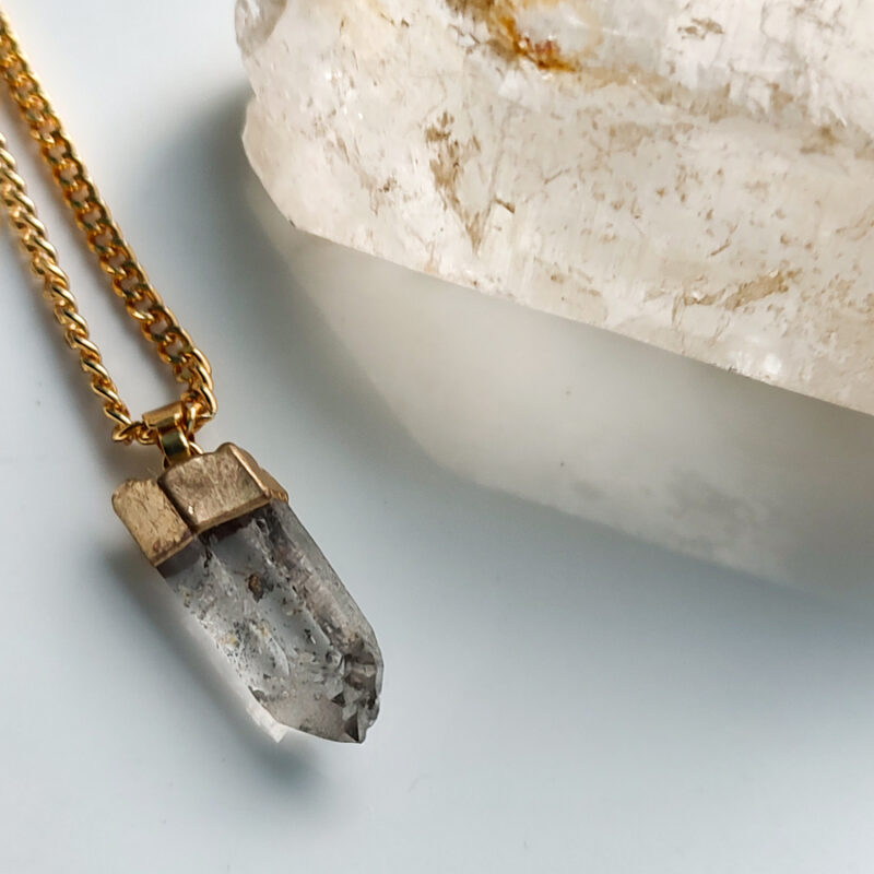 C212 - Colar Quartzo Transparente