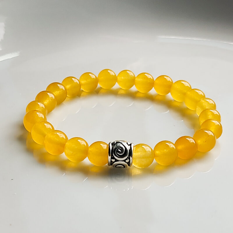 P395 - Pulseira de Pedra Jade Amarela
