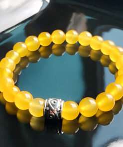P395 - Pulseira de Pedra Jade Amarela