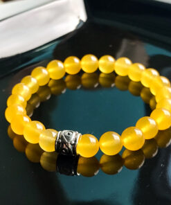 P395 - Pulseira de Pedra Jade Amarela