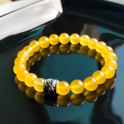 P395 - Pulseira de Pedra Jade Amarela