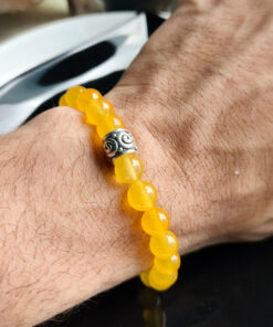 P395 - Pulseira de Pedra Jade Amarela