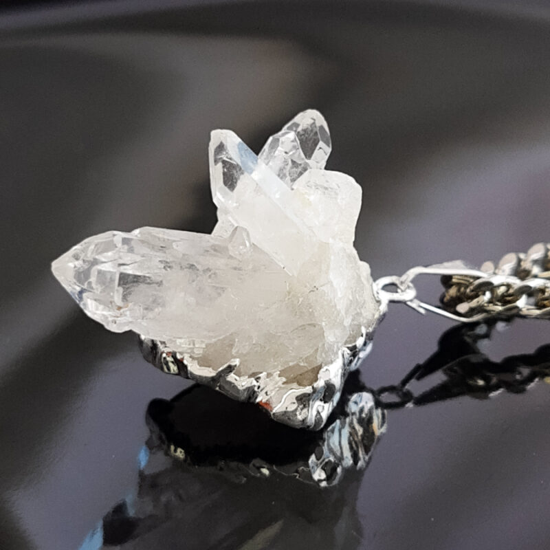 C215 - Colar Pedra Cristal de Quartzo Bruto