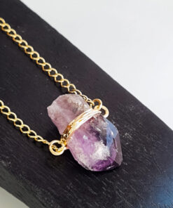 C223 - Colar Choker Pedra Ametista