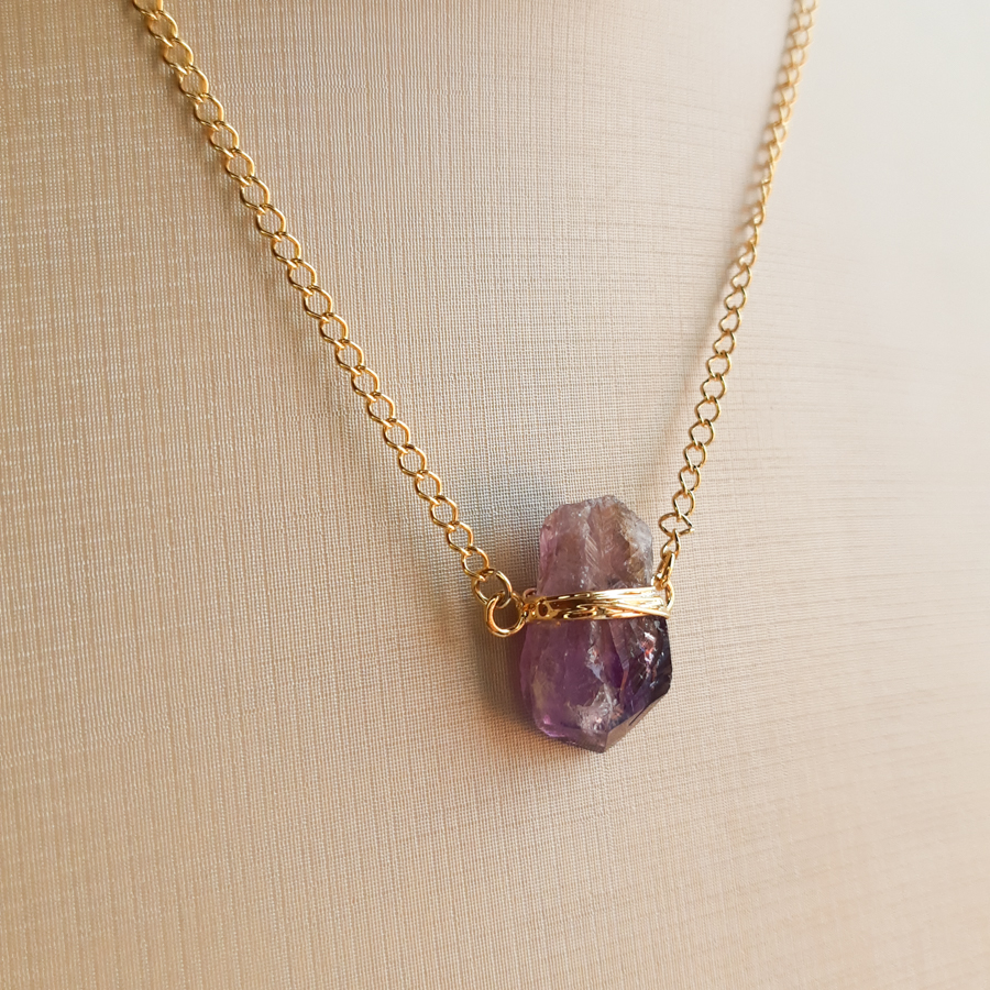 C223 - Colar Choker Pedra Ametista (3) C223 - Colar Choker Pedra Ametista