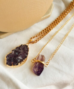 C223 - Colar Choker Pedra Ametista