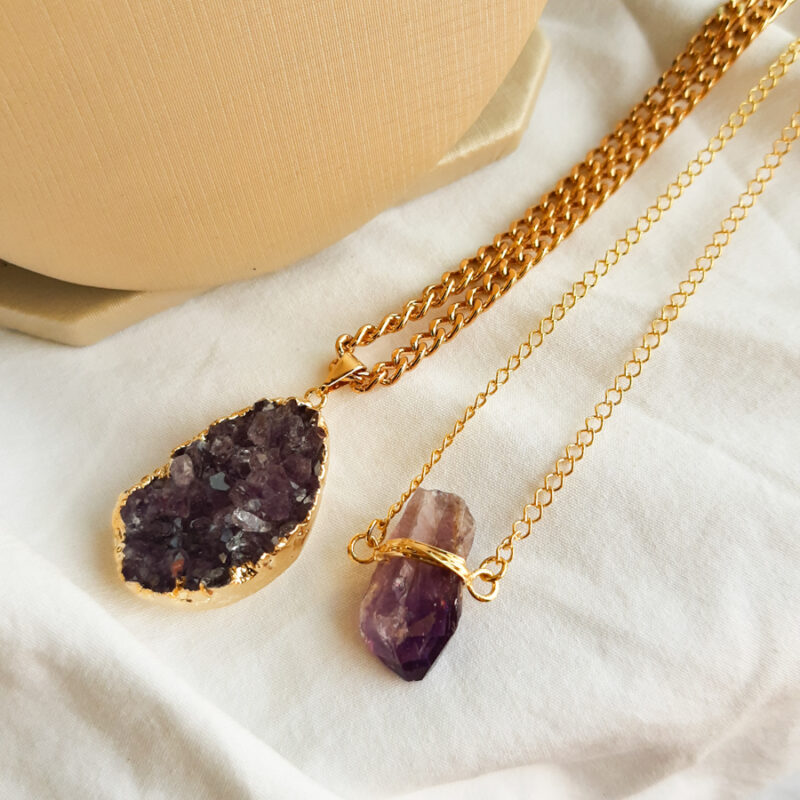 C223 - Colar Choker Pedra Ametista