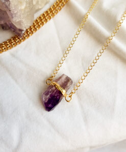 C223 - Colar Choker Pedra Ametista