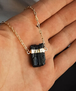 C224 - Colar Choker Turmalina Negra