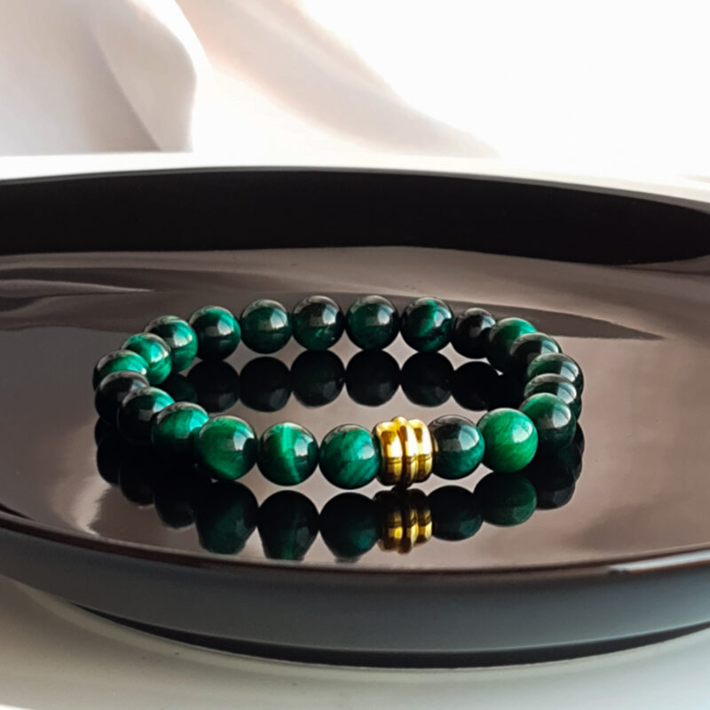 P399 - Pulseira Olho de Tigre Verde