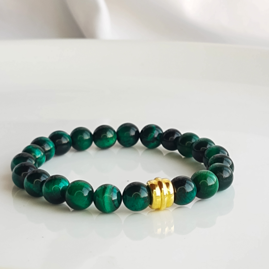 P399 - Pulseira Olho de Tigre Verde (4) P399 - Pulseira Olho de Tigre Verde