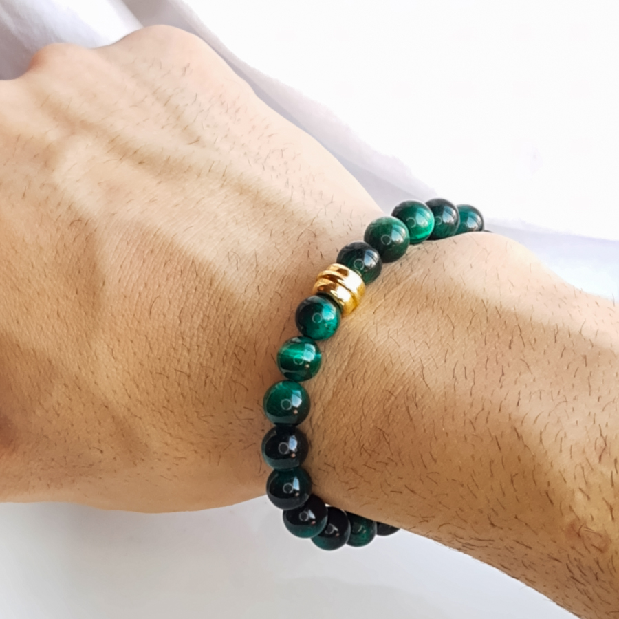 P399 - Pulseira Olho de Tigre Verde (5) P399 - Pulseira Olho de Tigre Verde