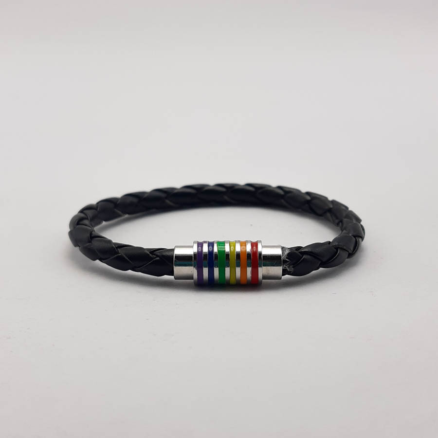 P369C - Pulseira LGBT Couro com Fecho de Ímã (12) P369C - Pulseira LGBT Couro com Fecho de Ímã