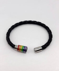 P369C - Pulseira LGBT Couro com Fecho de Ímã