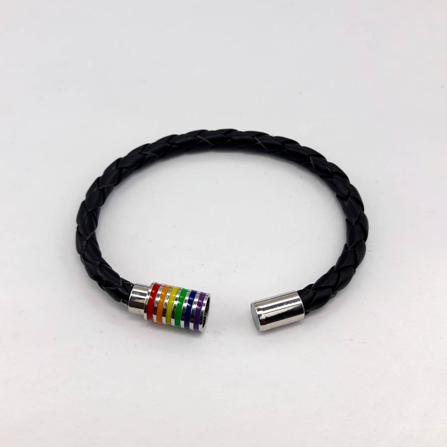 P369C - Pulseira LGBT Couro com Fecho de Ímã (7) P369C - Pulseira LGBT Couro com Fecho de Ímã