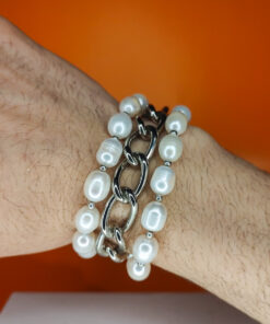 P406 - Pulseira Roma - Pérola Real Prata